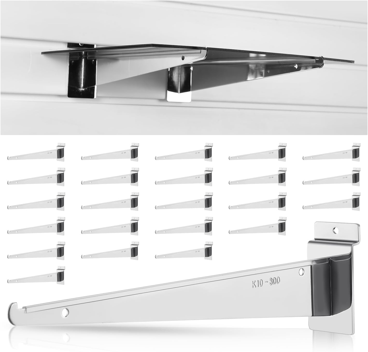 12" Slatwall Shelf Bracket, Heavy Duty Slat Wall Brackets