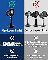Vista 2 de Proyector de luces de Navidad para exteriores, proyector de luz láser de carcasa de metal grueso, luz roja y verde para decoración de Navidad