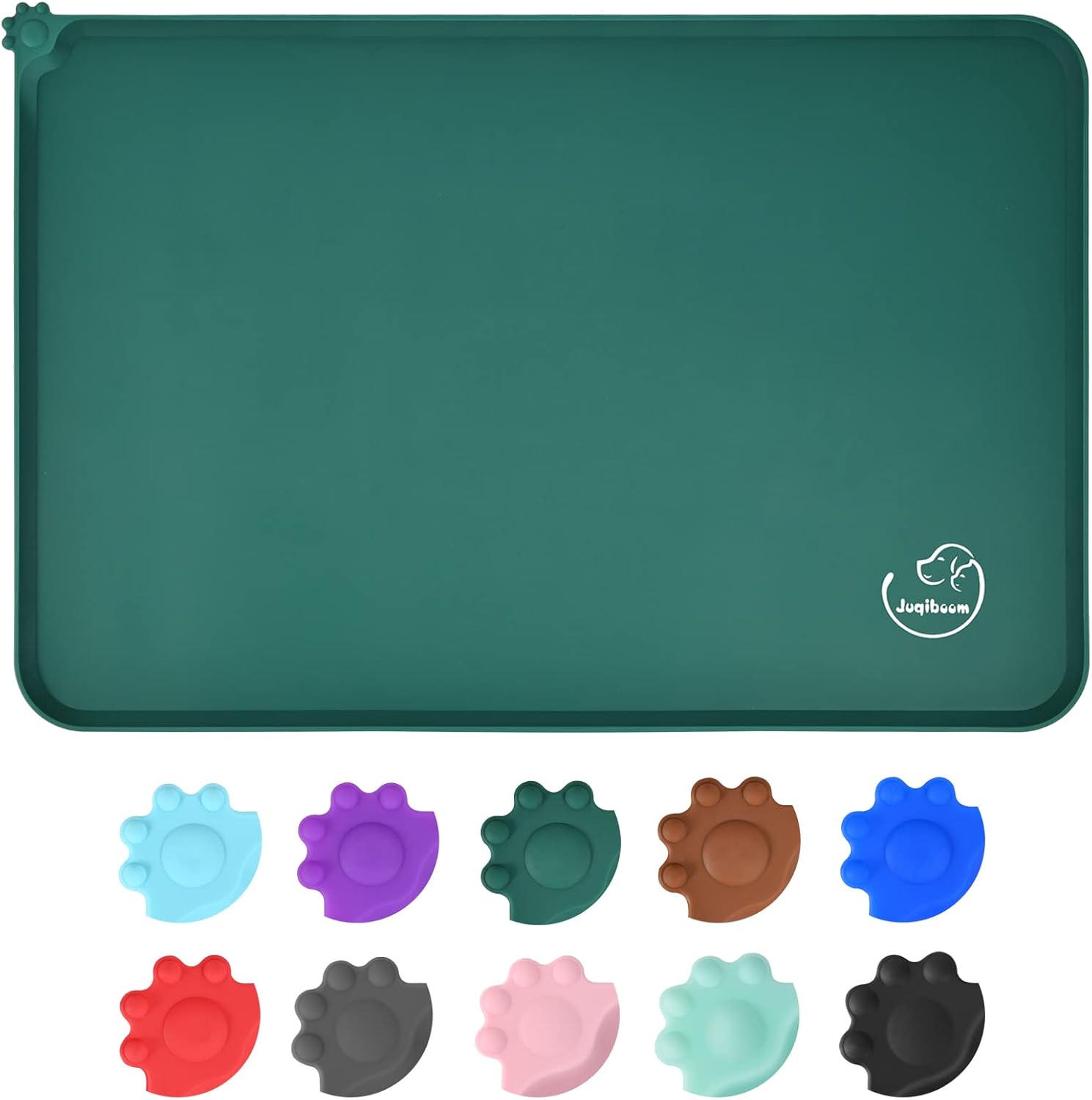 Juqiboom Silicone Waterproof Dog Cat Pet Feeding Mats, Non