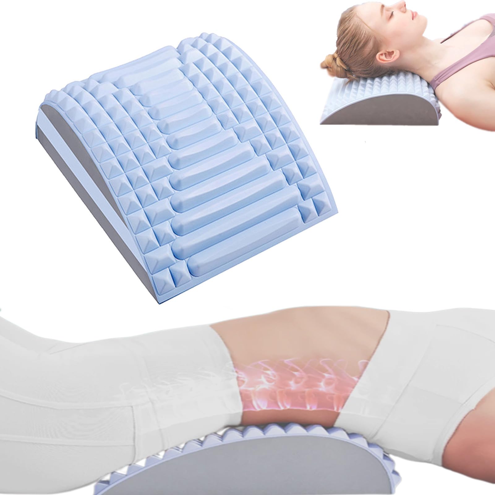 Acemend Back Stretcher - Refresh Back Stretcher, with Back Support Belt, Acemend Refresh - Neck & Back Stretcher, Multi-Level Adjustable Spine Board for Herniated Disc, Sciatica, Scoliosis (A/Blue)