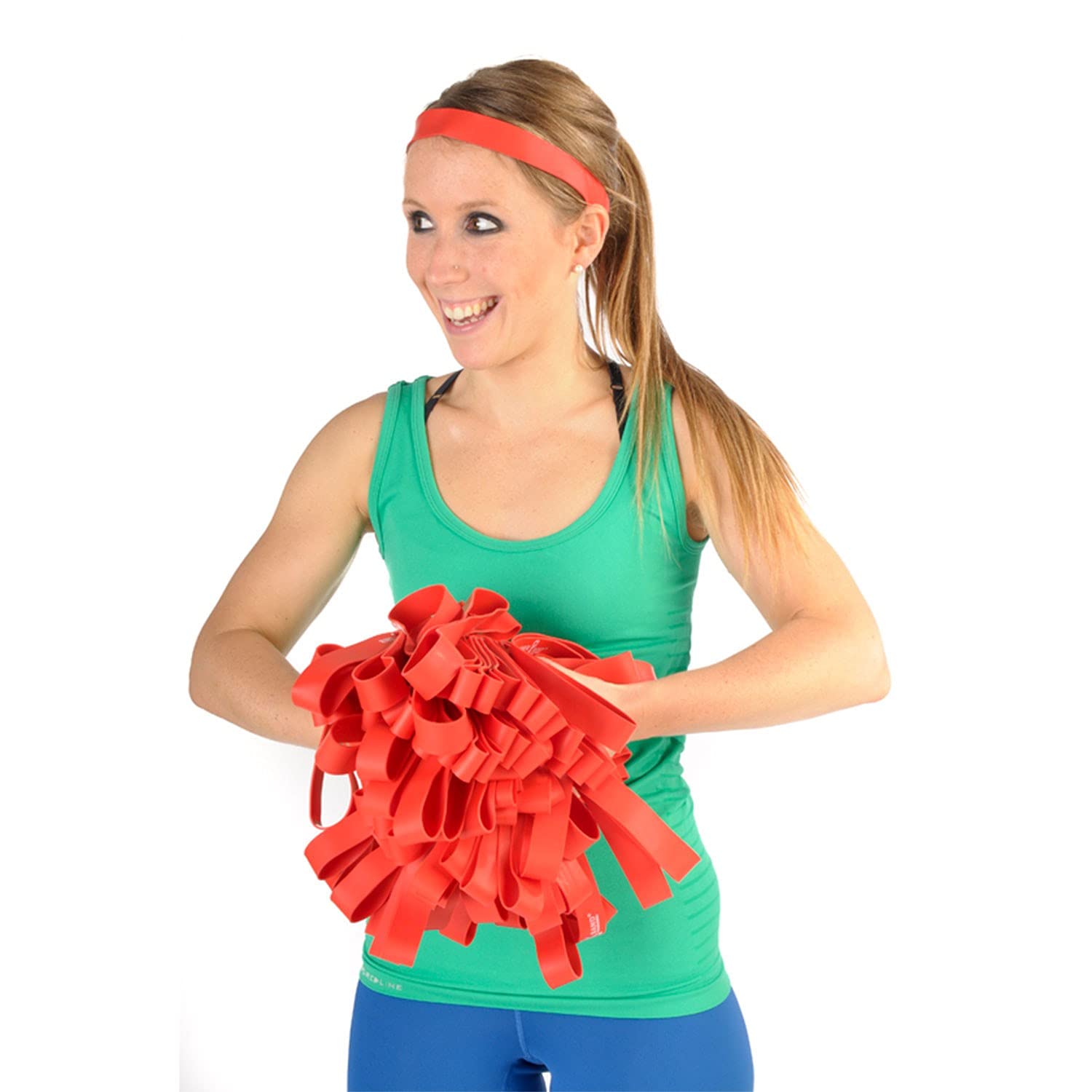 100er Paket Dittmann Rubber Band rot Expander Gymnastik Fitness Widerstandsband