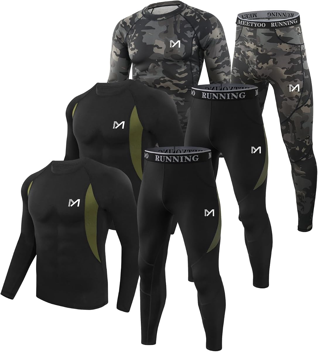 Ropa interior térmica para hombres Long Johns forro polar equipo de caza parte inferior superior conjunto capa base clima frío
