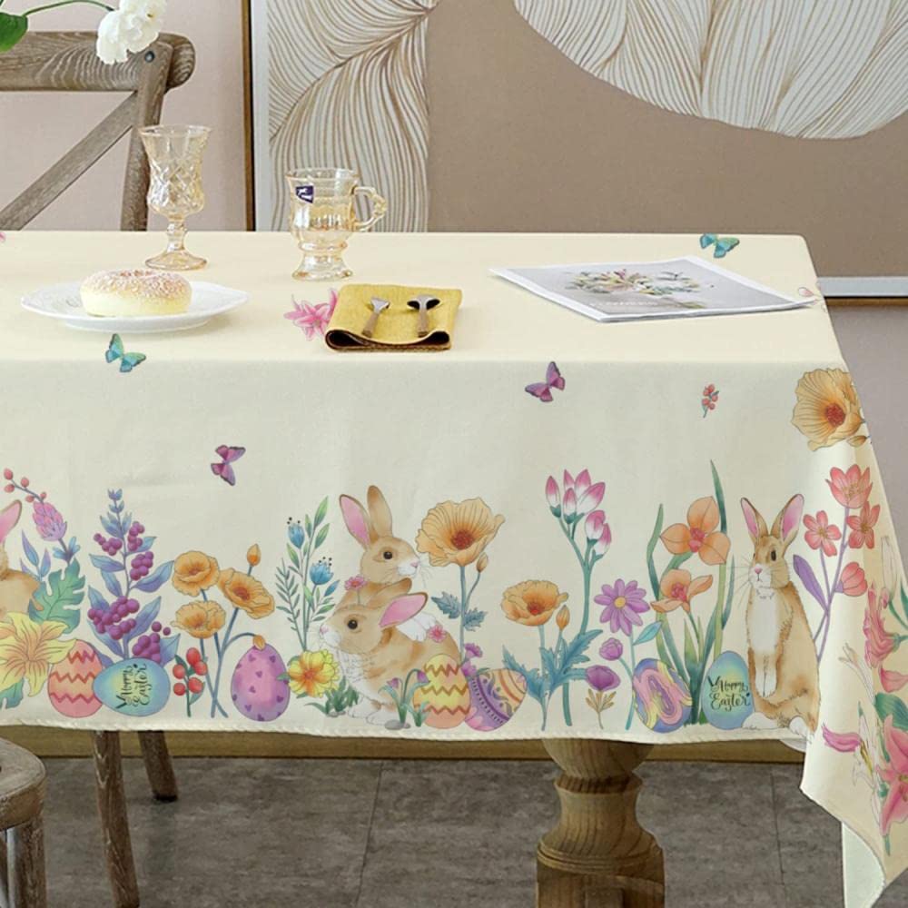 Nappe de lapin floral anti-taches pour protéger et embellir votre table de cuisine
