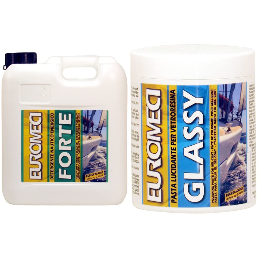Forte, Detergente sgrassante nautico energico, 5000 ml & EGLA5, Pasta Lucidante, Bianco, 500 ml