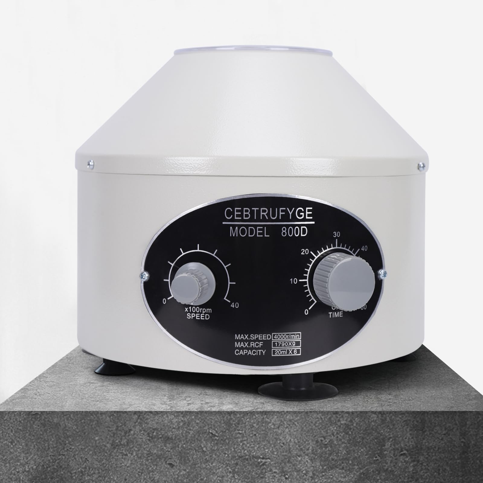 Centrífuga de Laboratorio eléctrica Centrífuga 4000 RPM Centrífuga de Laboratorio para análisis de suero 20 ml x 6 rotores compacta y Potente φ270 mm x 250 mm 25 W de Potencia del Motor
