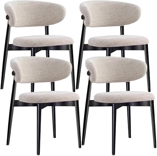 Miniatura 35 de YVYKFZD Juego de sillas de comedor, sillas de cocina de madera maciza, silla de comedor tapizada con respaldo curvo, silla de sala de estar sin