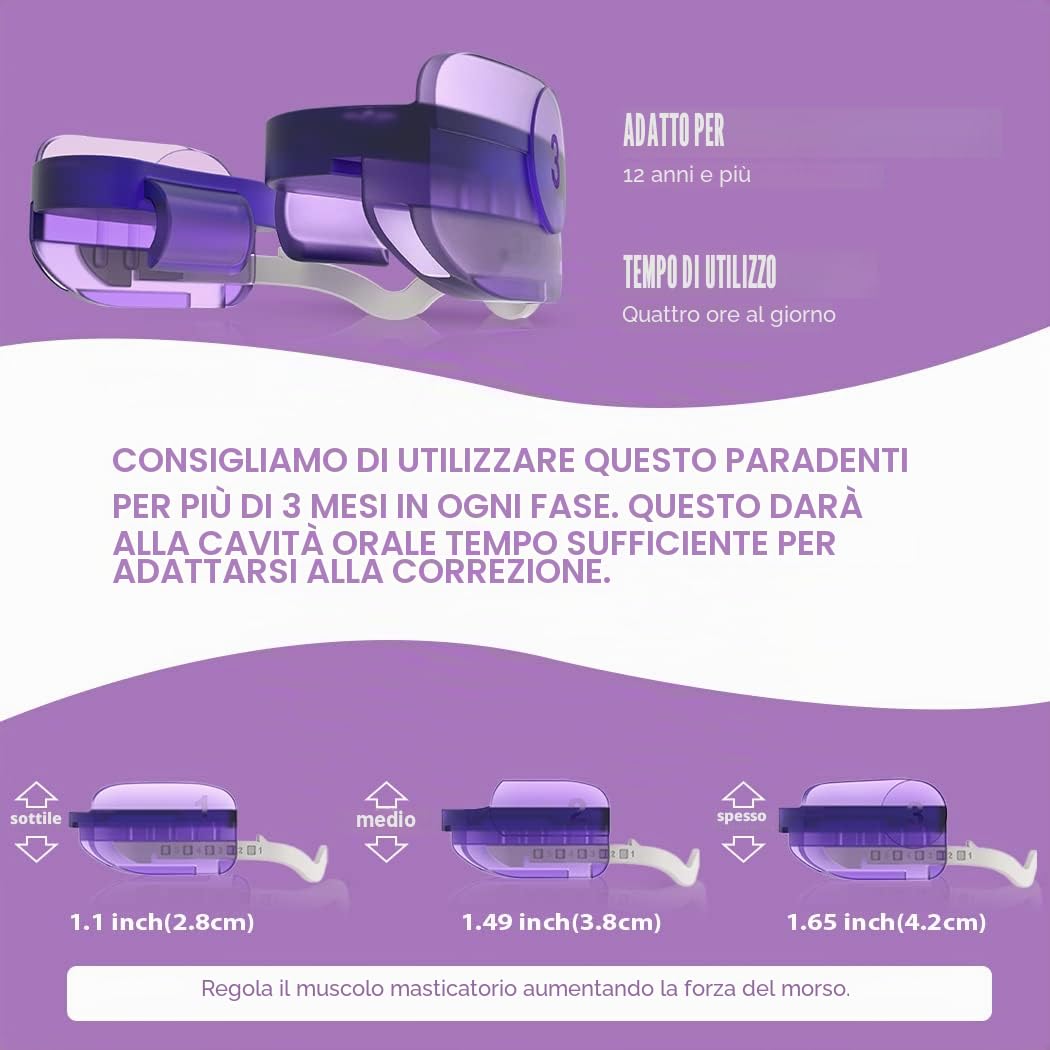 KOHEEL Bite a 3 Fasi per Digrignamento Denti, Bite Regolabile per Correggere il Bruxismo, Bite Notturno Senza Bollitura (3 Pezzi)