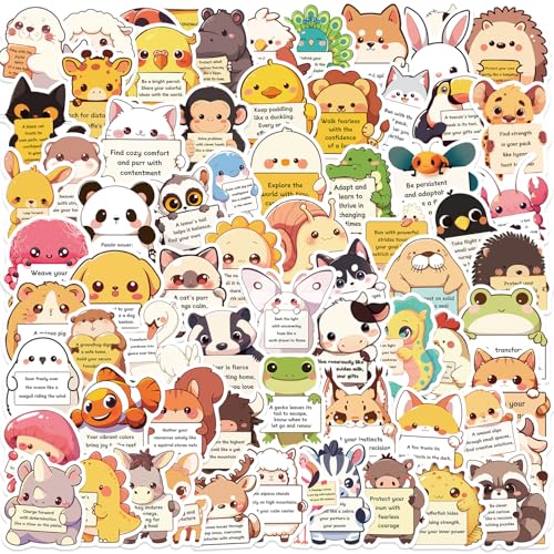 100PCS Emotional Support Animal Stickers – Inspirational Affirmation Stickers for Adults & Kids, Cute Motivational Quotes for Water Bottles, Laptops, Journals