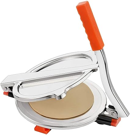 GLOWSERIES Stainless Steel Puri Press Maker Roti/Chapati/Papad/Khakhra/Poori Presser with Handle for Home