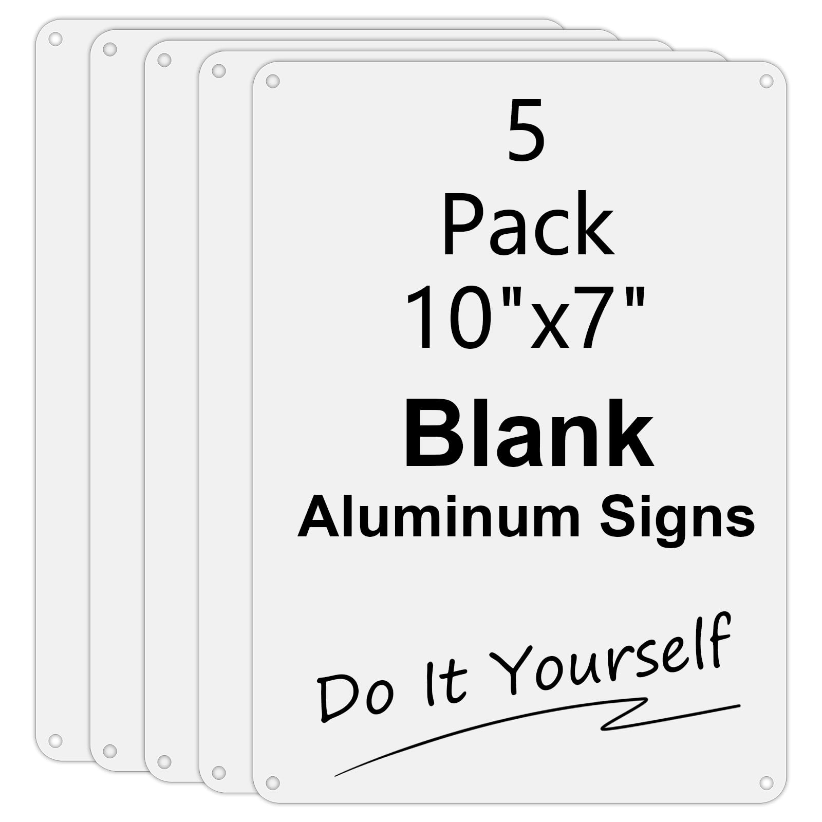 Paquete de 5 carteles de aluminio en blanco