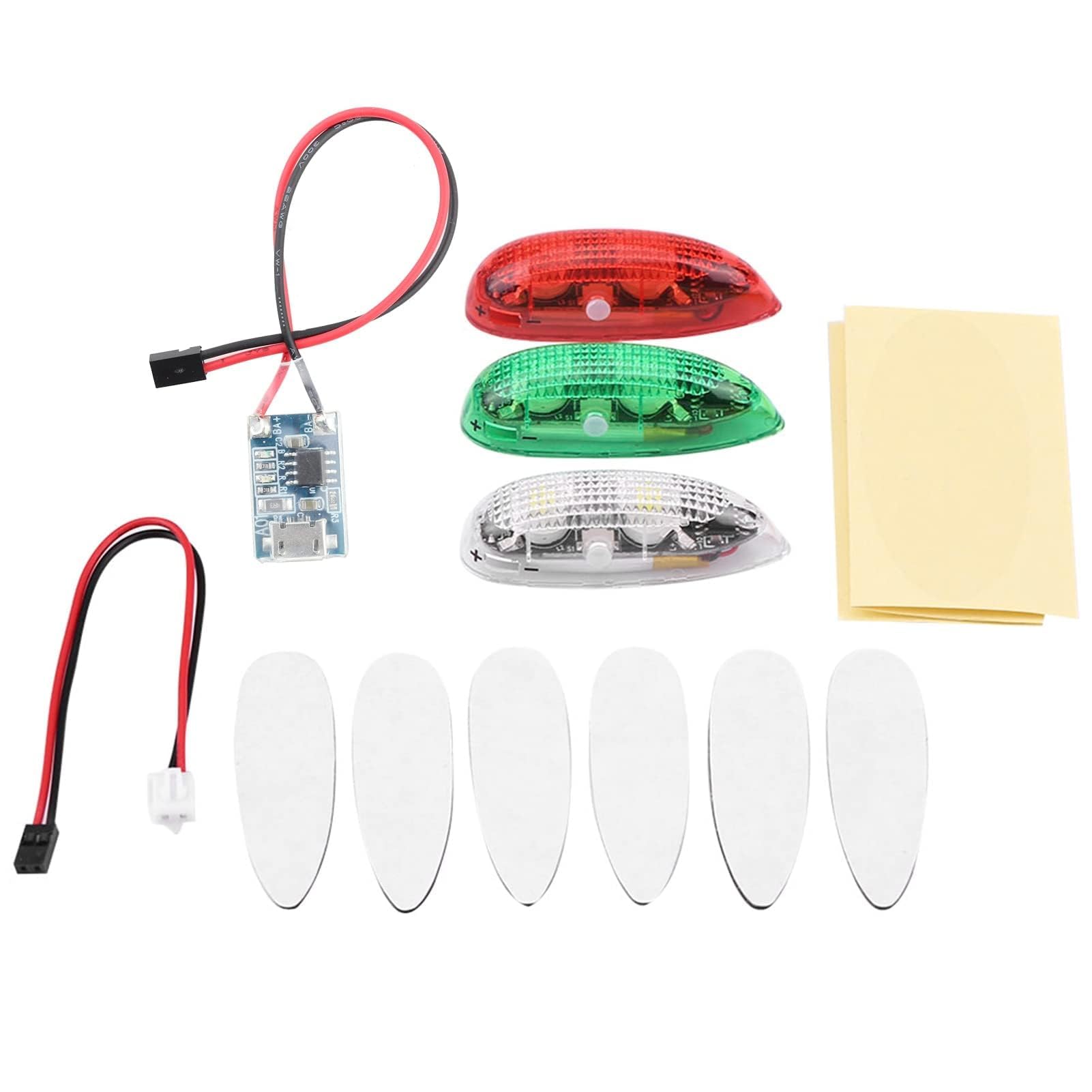 3 luces LED estroboscópicas para drones, 3 colores, luz de flash inalámbrica para avión RC, luces de advertencia intermitentes anticolisión para drones, coche RC, barco RC