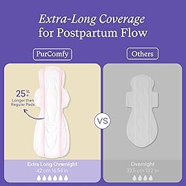 PurComfy 24 Count Premium Postpartum Pads with Wings, Large Maximum Absorbency Postpartum Maternity Pads Ultra Soft Heavy Flow Secure Leak Protection After Birth