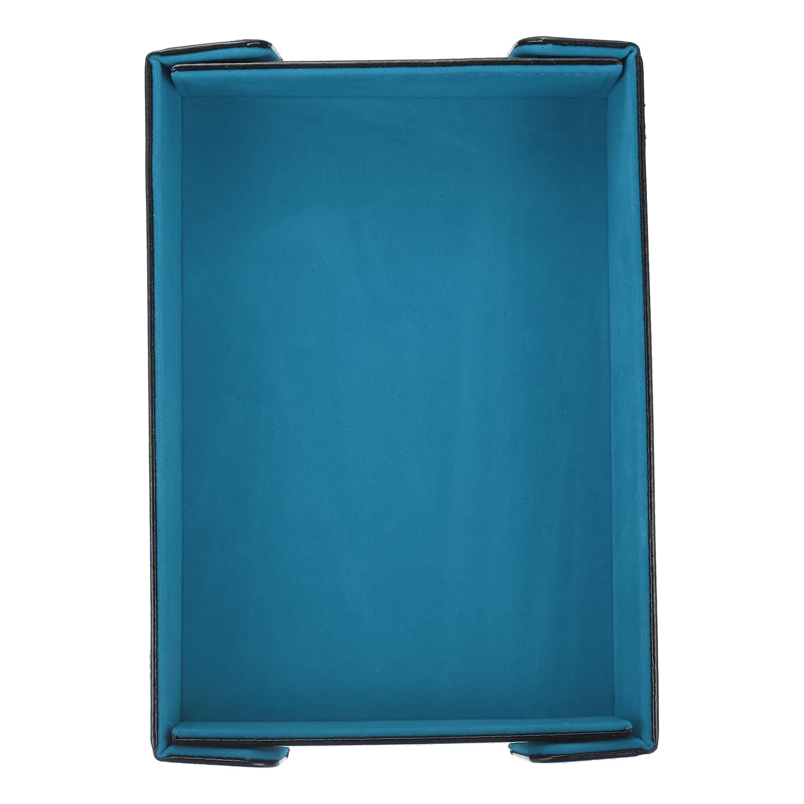 sourcing map Dice Tray PU Leather Felt Lining Mat Magnetic Folding Dice Rolling Tray Holder Rectangle Storage Box Perfect for DND Table Games & Entryway & Nightstand Organizer (Sky Blue)