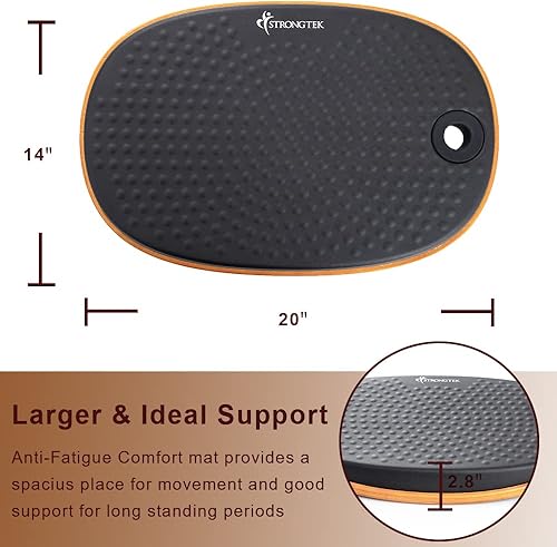 Miniatura 2 de StrongTek Tabla de equilibrio antifatiga, tablas de equilibrio de escritorio de pie, accesorio de alfombrilla de escritorio de pie, balancín de pie