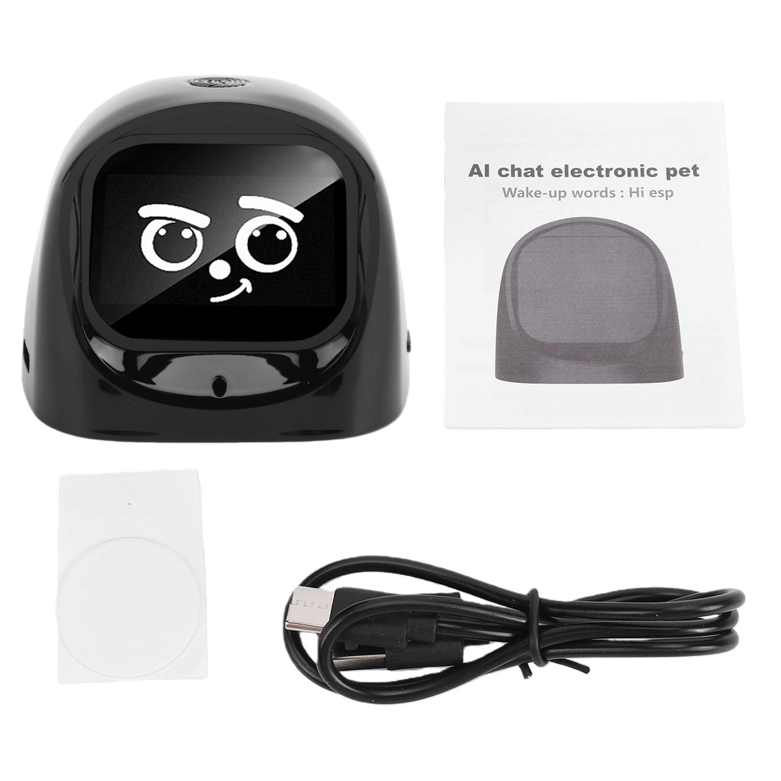 HEEPDD Interactive Dashboard Robot 2.01in 240×296 Emotional Expression, WiFi AI Chat Companion Magnetic 1000mAh, Stress Relief Vehicle Monitor Toy for Long Drives Young Riders (Black)