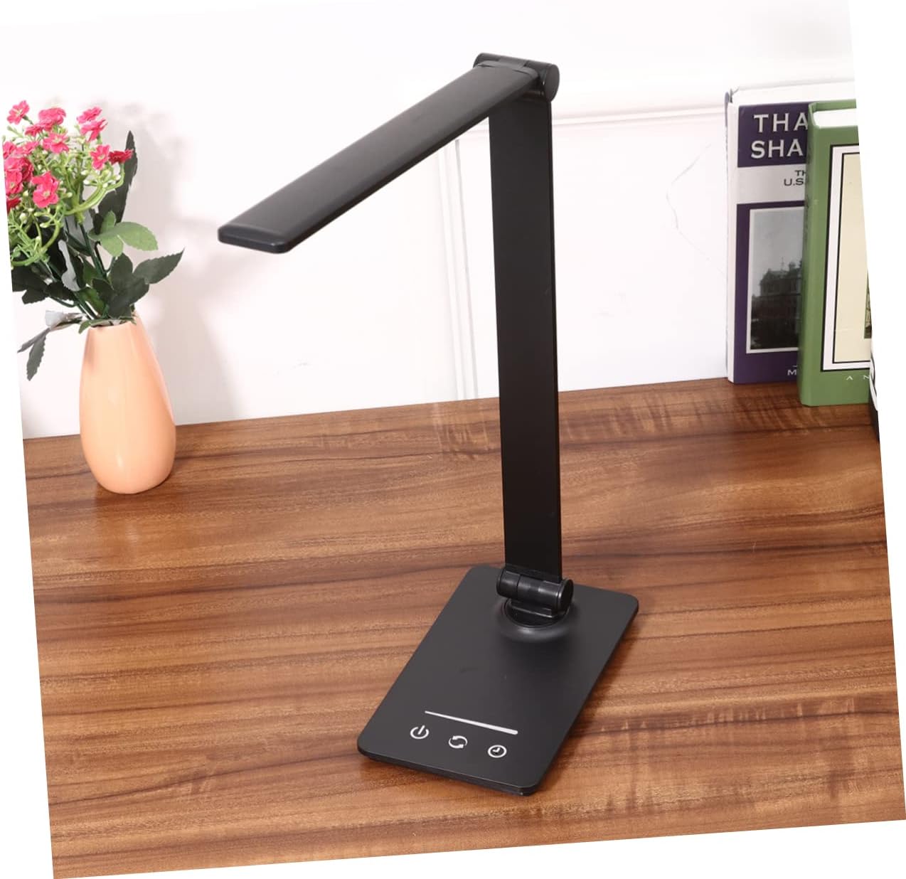 Rechargeable Touch Control LED Desk Lamp Eye Protection Dimmable Reading Light for Home Office Modern Design USB Charging Black