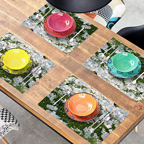 Sets de table blancs antidérapants et résistants à la chaleur pour repas chic - 8