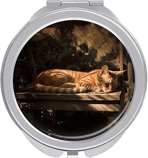 Orange Cat Sleeping Travel Makeup Mirror 1x/2...