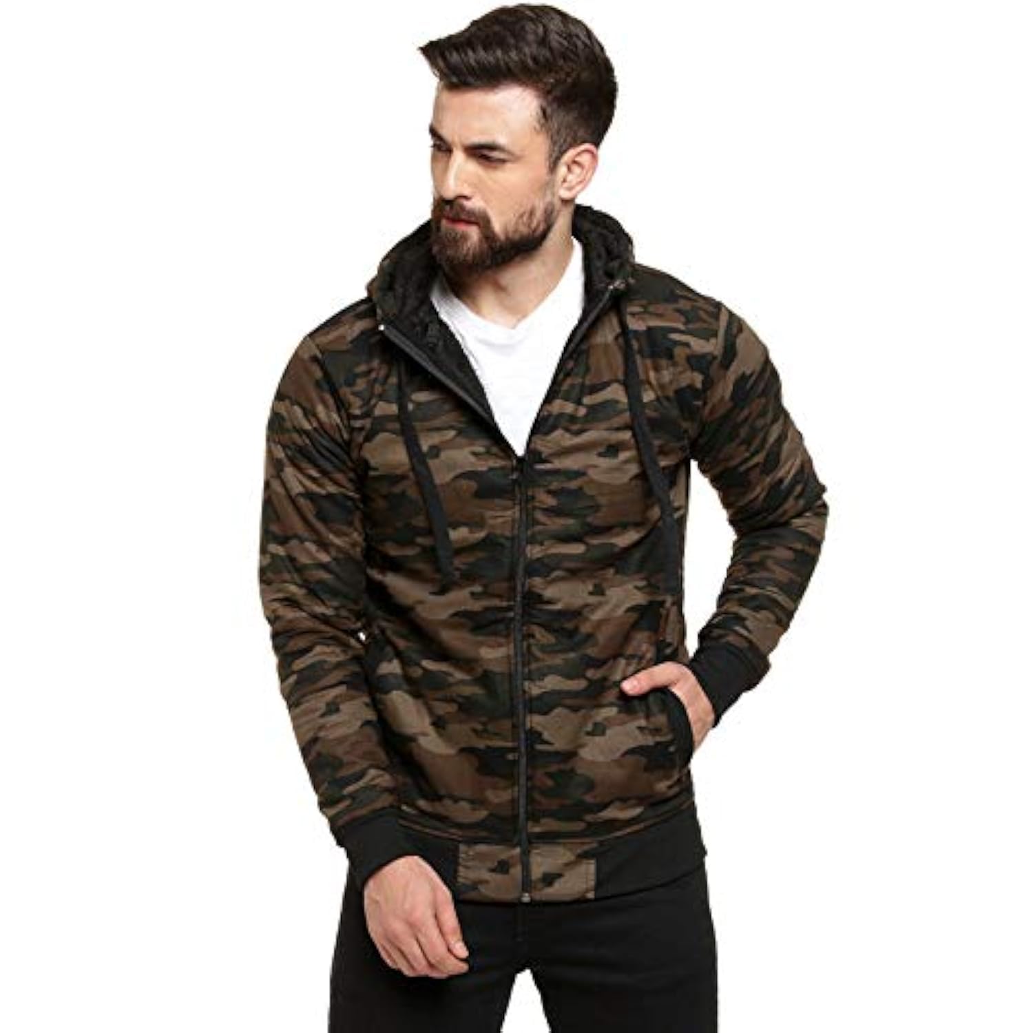 Men Cotton Blend Standard Length Casual Jacket-image-35