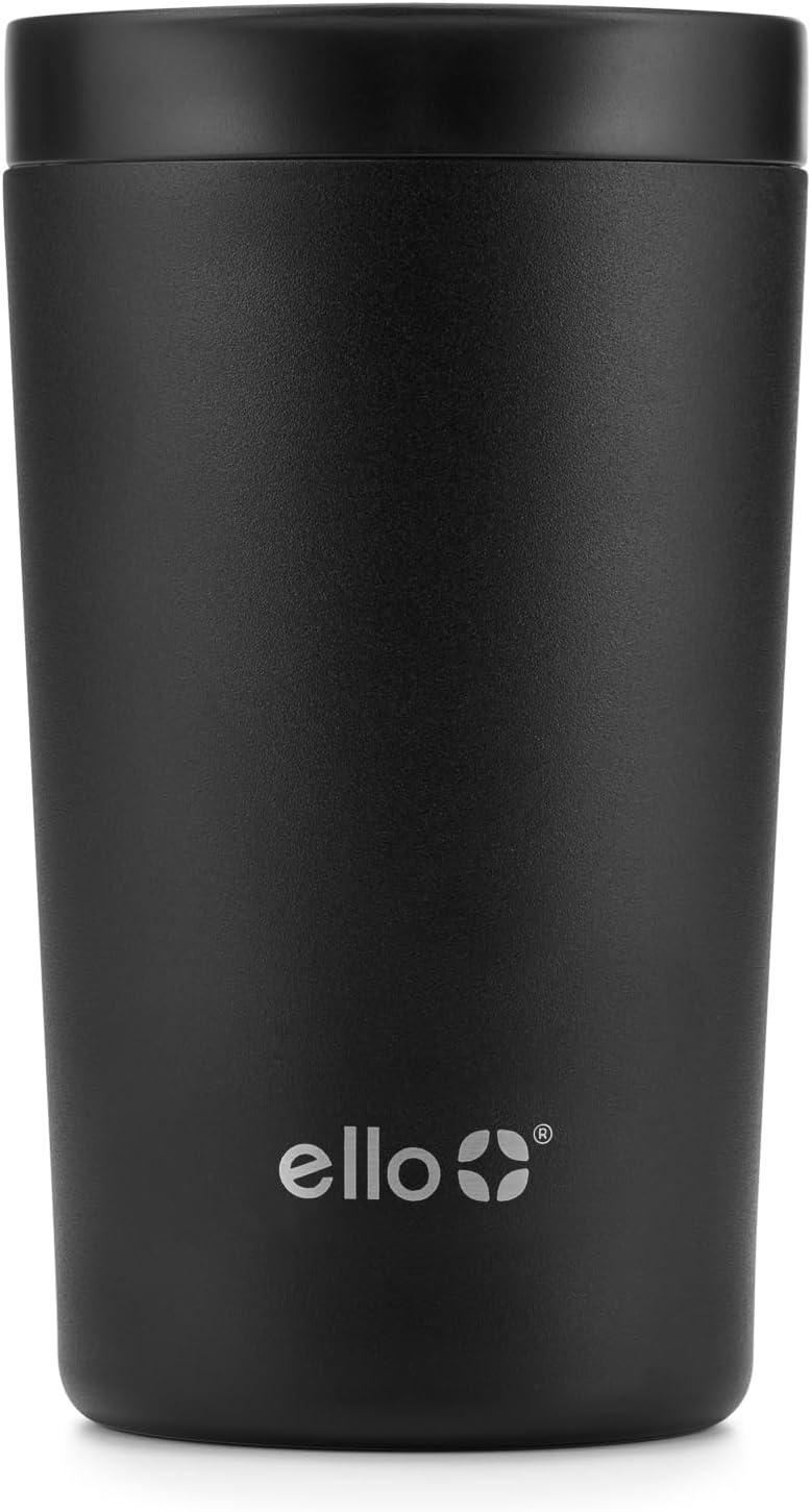 Ello Jones Stainless Steel Travel Coffee Mug – Travel Tea Mug, 11oz, Black