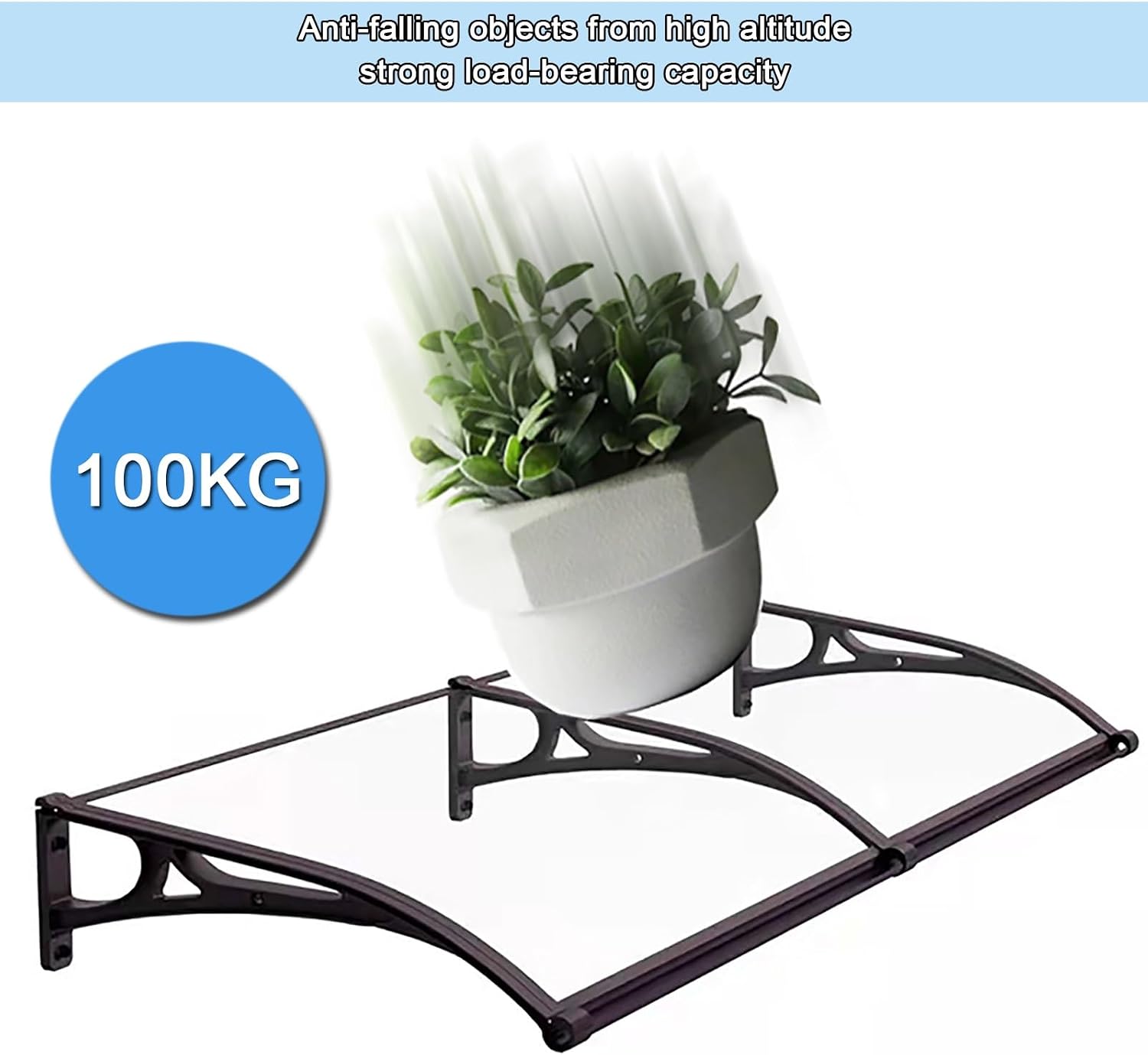 Front Door Canopy, Aluminum Window Awnings, Outdoor Patio Canopy Porch, Shade Shelter Awnings, Over Door Canopies with Sink, Polycarbonate Cover Roof, for Uv, Rain, Snow Protection (Color