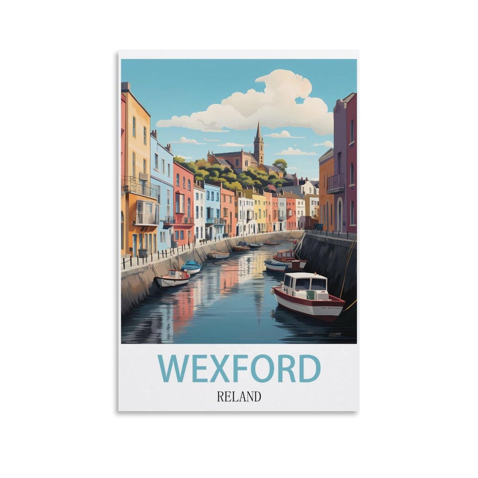 Lcyuaopp Unframe-Style Wexford Ireland Vintage Travel Posters 12X18inch(30X45cm) Canvas Art Poster And Wall Art Picture Print Modern Family Bedroom Decor Posters
