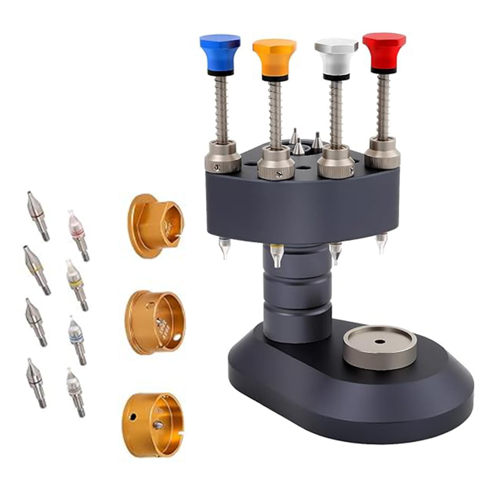 Buxuaaaa 4Pin Watch Hands Installer Set With Interchangeable Tips & Movement Base For Watchmaker Maintenance Professional Watchmaker Hand Installation Tool