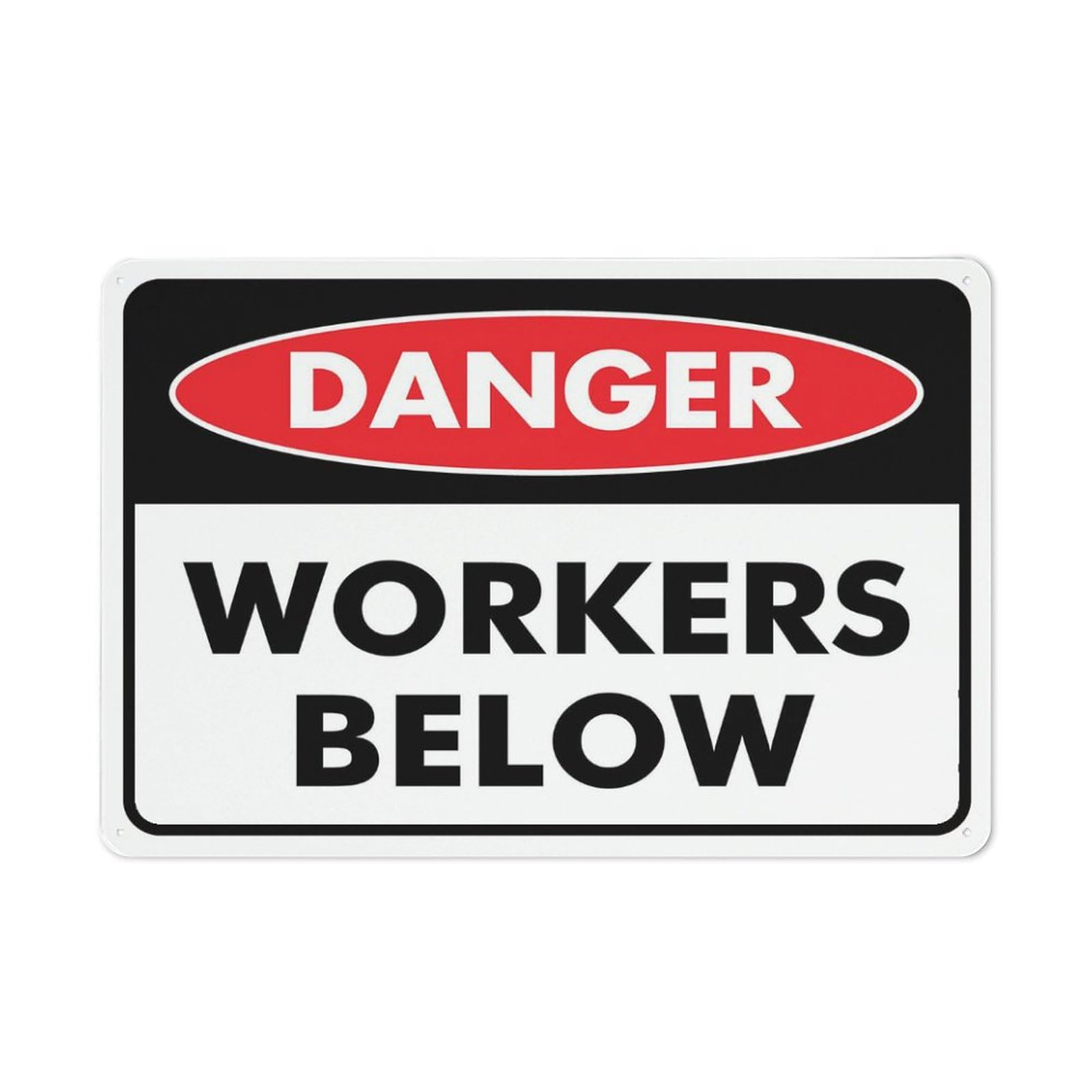 Danger - Workers Below Sign, 8x12 Inch Premium Aluminum Yard Sign for House, Sun-Proof, Rust-Free