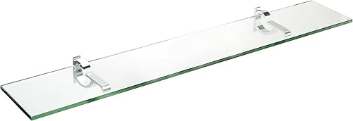 Spancraft Monarch - Estante de vidrio cromado M, 25 x 84 cm10" x 33" Spancraft Monarch - Estante de vidrio cromado M, 25 x 84 cm10" x 33"