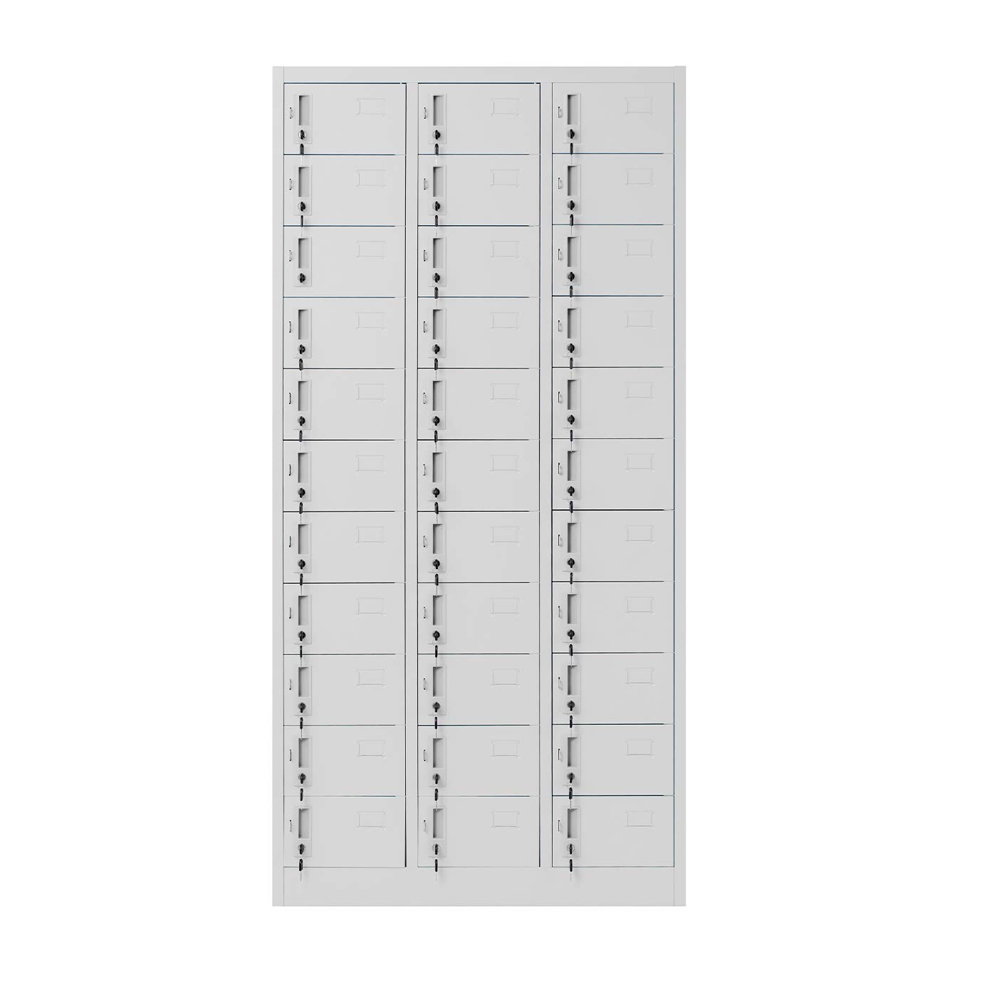 Jan Nowak Schließfachschrank 3B11A 33 Fächer Metallschrank 185x90x45 cm Grau