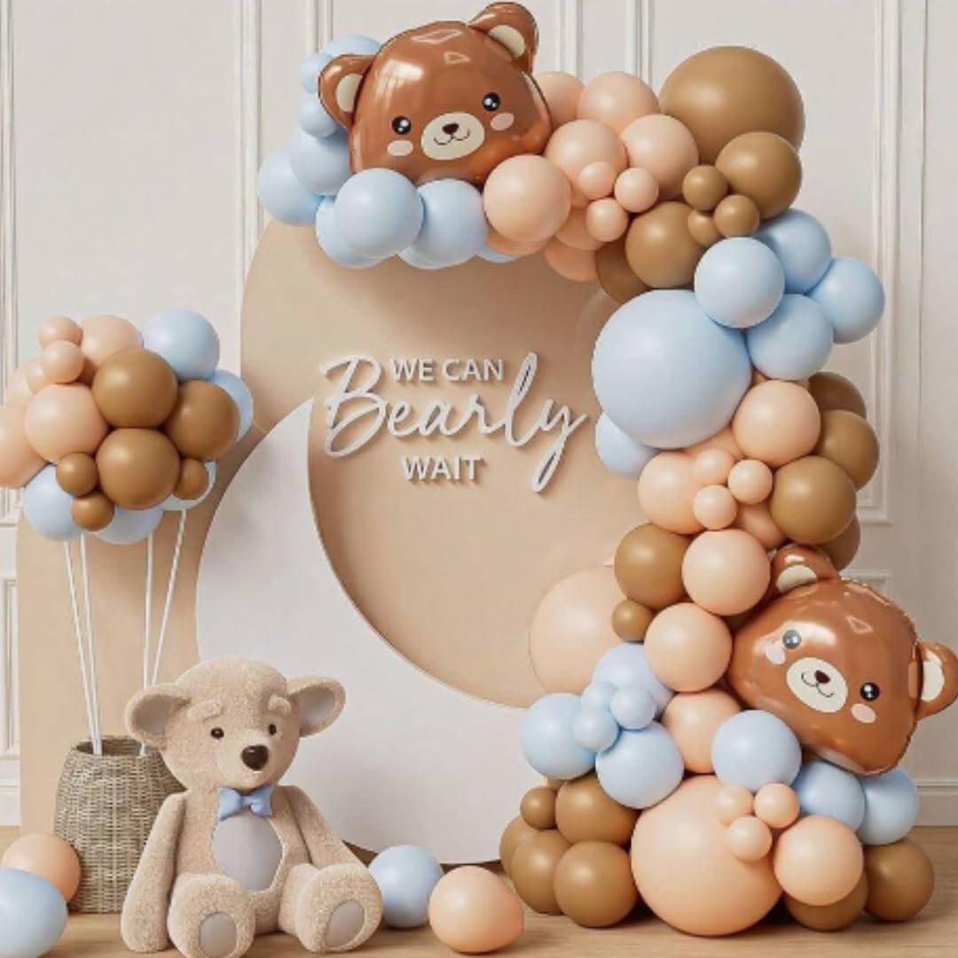 WP WANNA PARTY Rubber 100 Pcs Brown Beige Balloons Garland Arch Kit.