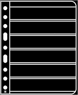 LIGHTHOUSE- VARIO Stamp Pages for Stamp Albums, Black 9-Hole Binder Pages with 6 Pockets for Stamp Collection - Pack of 25