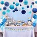 Kubert 89 Pcs White and Blue Party Decorations Including Paper Tissue Pompoms, Paper Tissue Pompoms,, Paper fan flower, paper lantern & Balloons For Birthday, Baby Shower, Bridal, Weddings & More