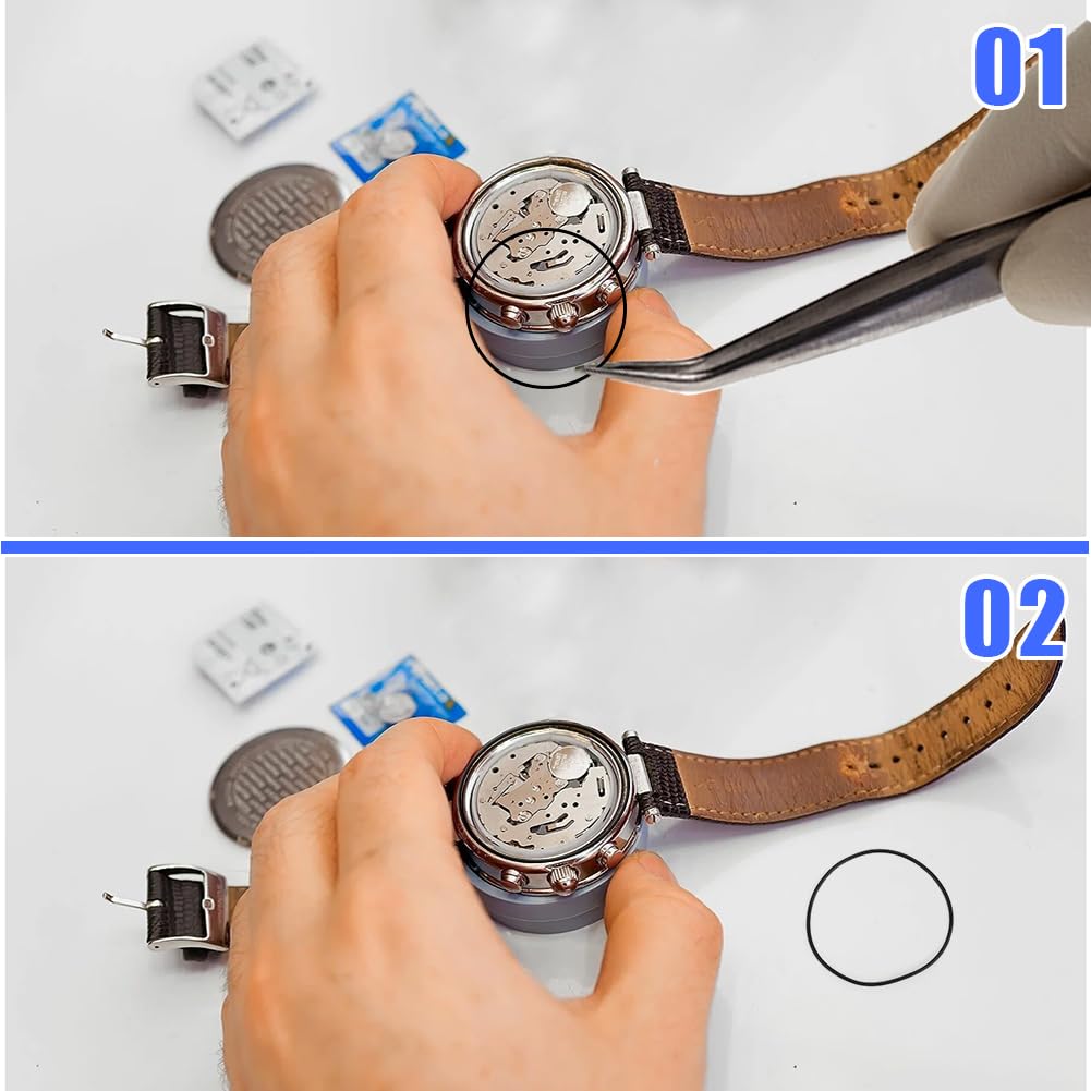 0.7mm O Ring Horloge Pakking Rubberen Afdichting, 200 stks Waterdichte Rubberen Afdichting Horloge Achterkant Afdichting Pakkingen Repareren Tool Horloge Pakkingen kit Vervanging(0.7mm