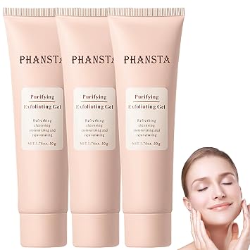 Purifying Exfoliating Gel, Facial Exfoliator Cleanser, Exfoliating Face Scrub, Exfoliating Gel Scrub for Face, Gentle Exfoliating Facial Cleanser for All Skin Types, Cleans Dirt & Oils 3 PCS
