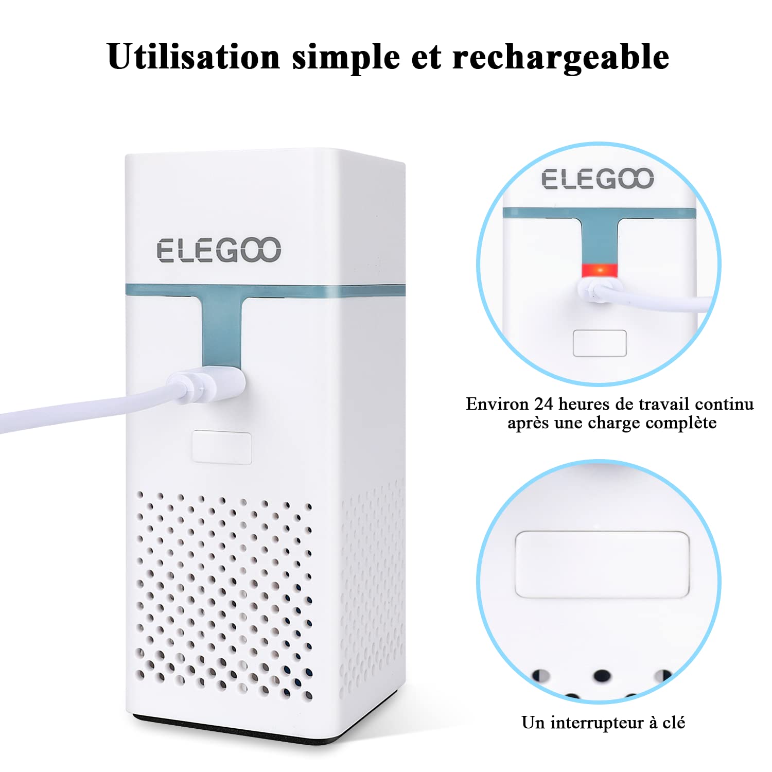ELEGOO Mini Purificateur d'air avec Filtre à charbon actif pour Impression 3D résine par Imprimante 3D LCD/DLP/MSLA (Lot de 2)