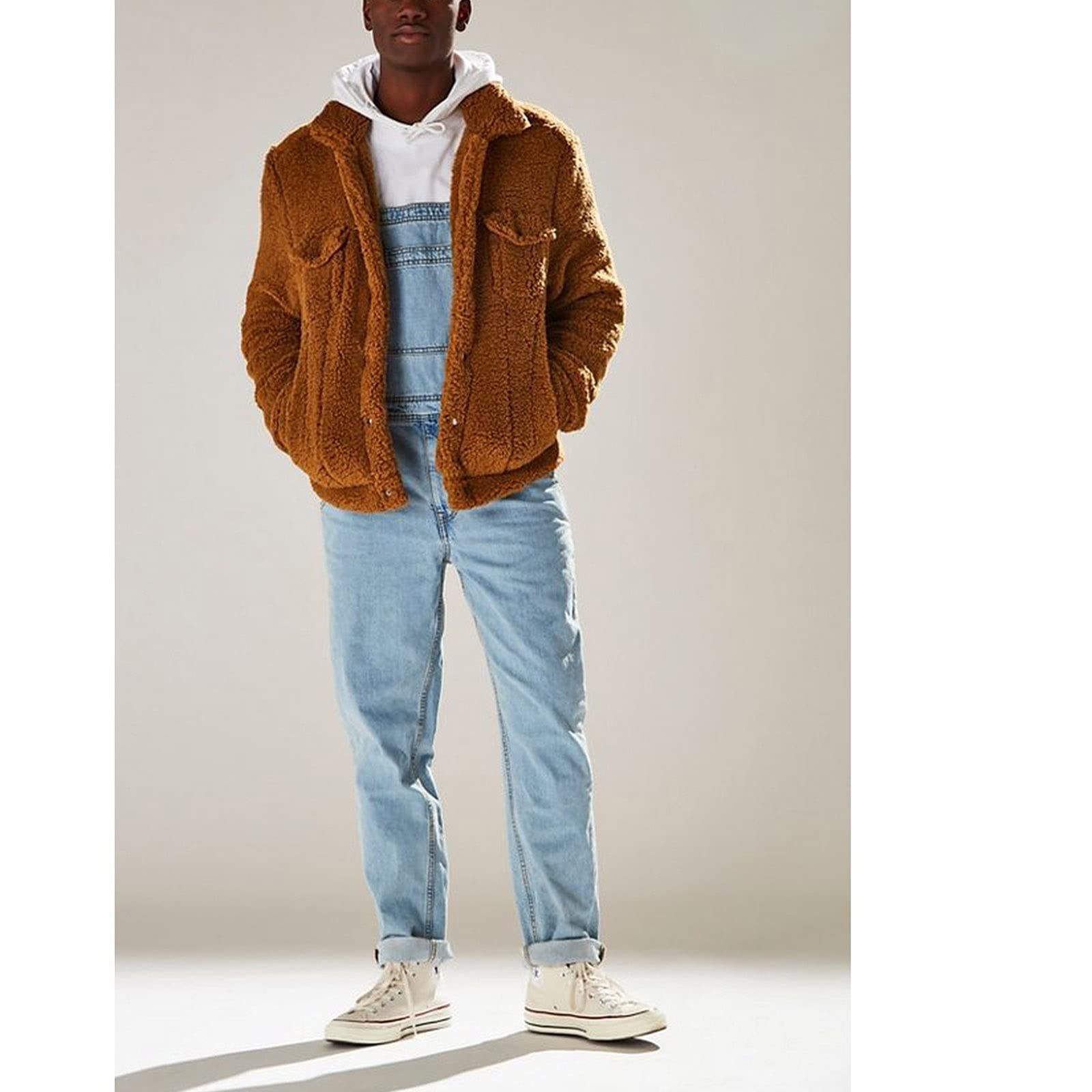 Peto con Peto y Tirantes para Hombre Stonewash Monos clásicos Ropa de Trabajo Estudiante S - 3XL