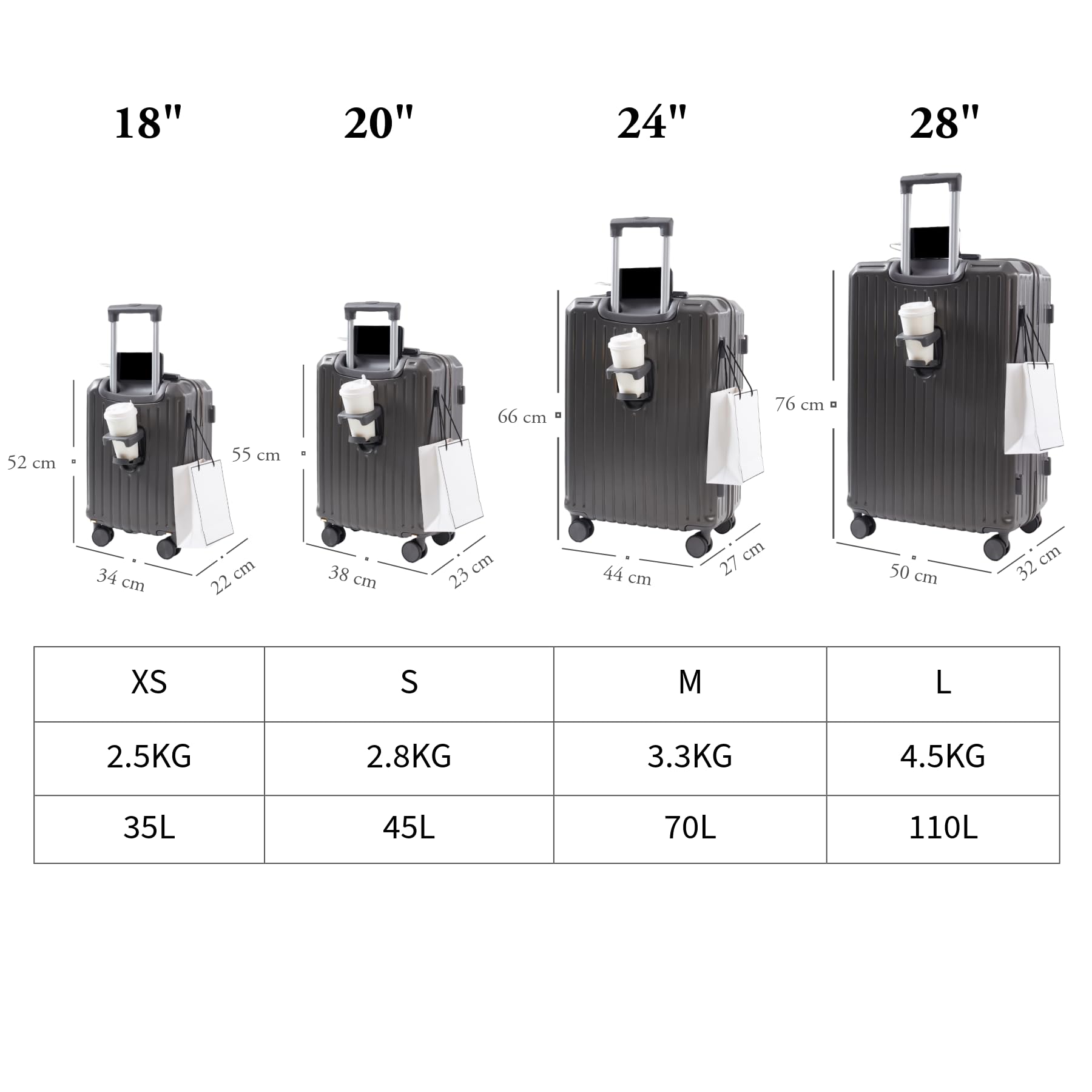 Maleta de Viaje Grande 76x50x32 cm Rígida ABS + PC con Cerradura TSA – Ideal para Facturación 23 kg, Ruedas Giratorias 360º Silenciosas — view 41
