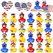 24 Pcs Patriotic Rubber Ducks Independence Day Gifts, 4th of July Bulk Rubber Ducks Bath Toys, Party Favors Mini Rubber Duck Jeep Gift Baby Toy Goodie Bags Stuffers, Class Rewards Prizes Return Gifts