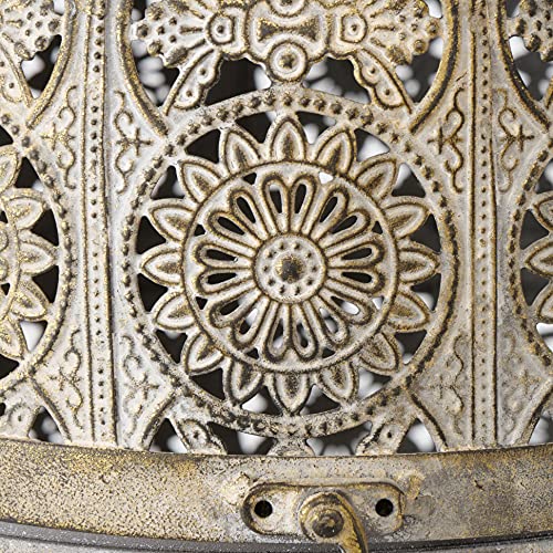 Moroccan Metal Temple Lanterns, Luxury Floor Hurricanes, Set Of 2, For Led Or Wax Candles, Sealed Iron, Antiqued Patina, Hinged Top, 25.5 And 17.75 Inches Tall, Global Chic Collection #TOP3