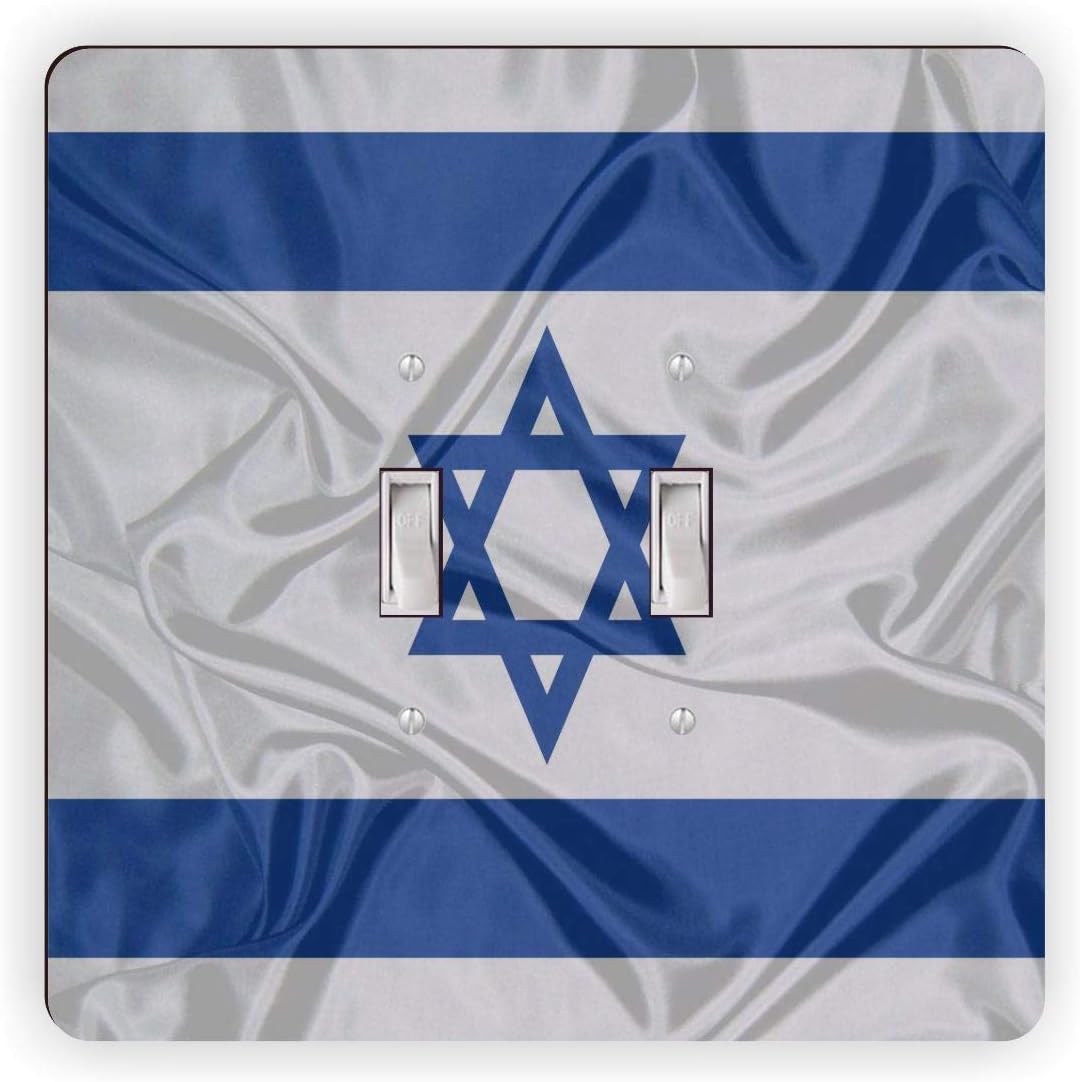 Israel Flag - Double Rocker Light Switch Cover - Double Rocker Switch Plate