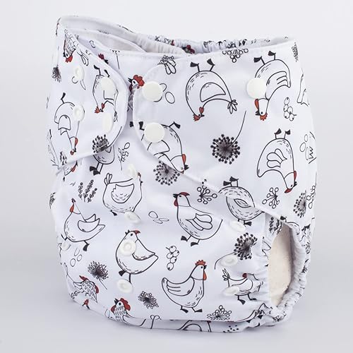Miniatura 2 de Pañal de tela de 2 a 7 años de edad, bolsillo reutilizable lavable para bebés grandes (gallinas)