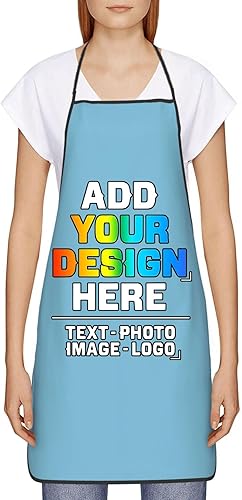Miniatura 2 de Delantal personalizado para mujer, personalizado para añadir tu propio nombre, texto, logotipo, foto, chef, delantal de cocina para barbacoa