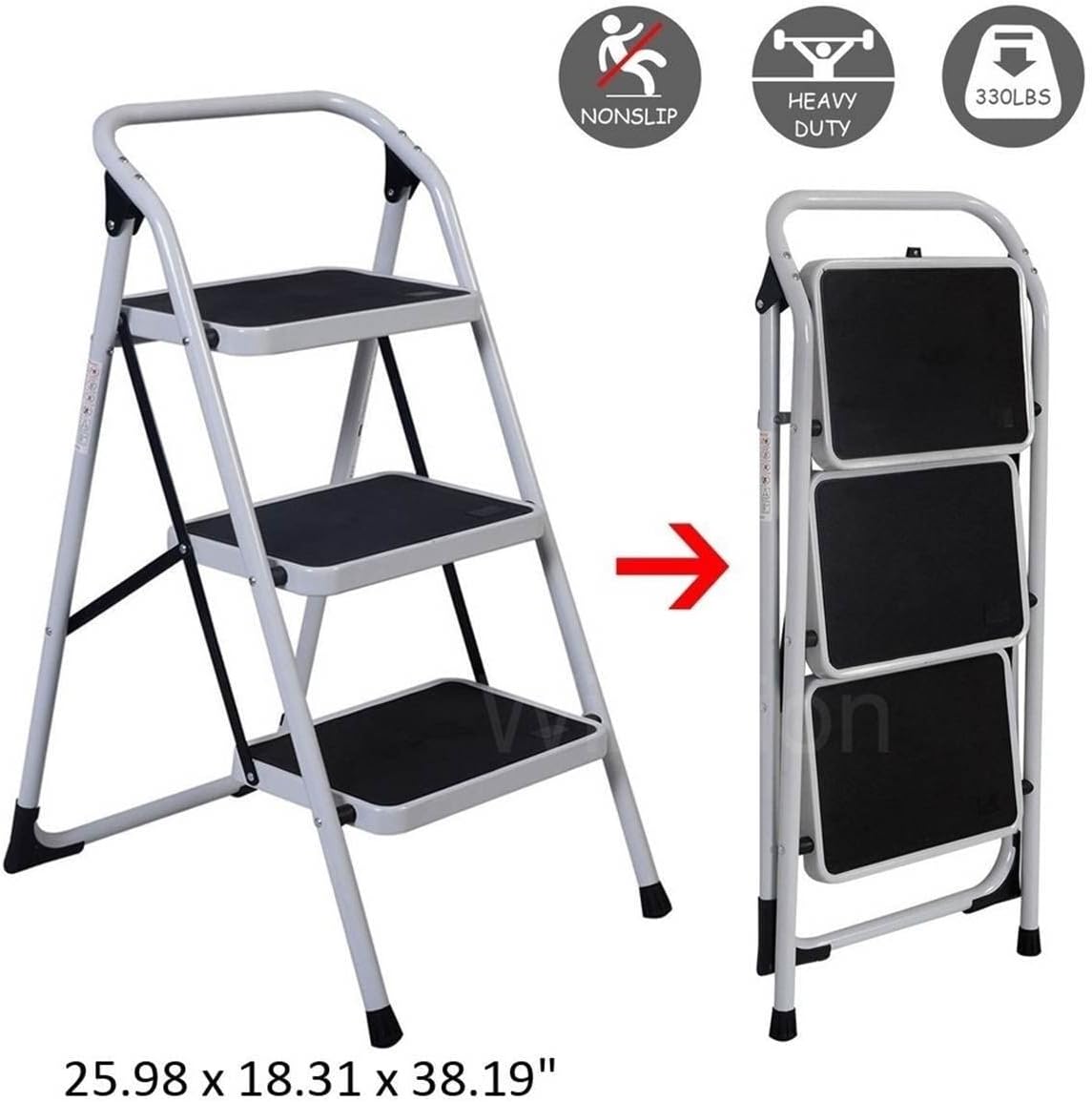 Step Ladder Aluminum Ladder Foldable ladders Folding Ladder Step Ladder 3 Step Folding for attic Ladder Library Ladder Folding Step Stool