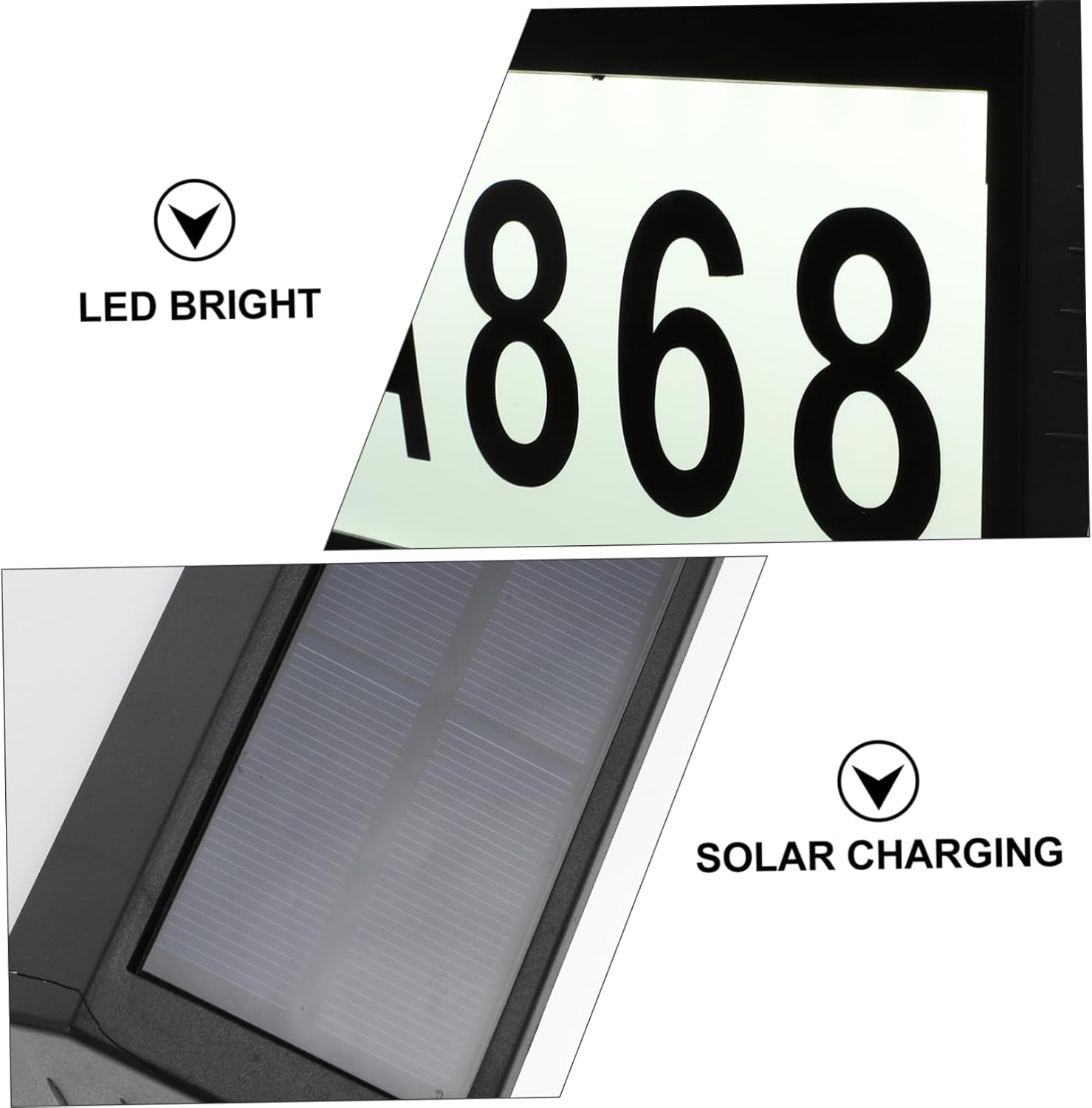 Solar Address Number Light LED Door Number Sign Solar Power Waterproof for Outdoor Use Easy to Install