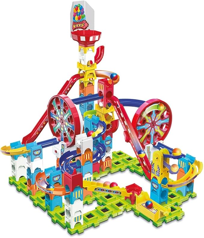 VTech Marble Rush Adventure Park Challenge, Construction Toys for Kids with 10 Marbles and 96