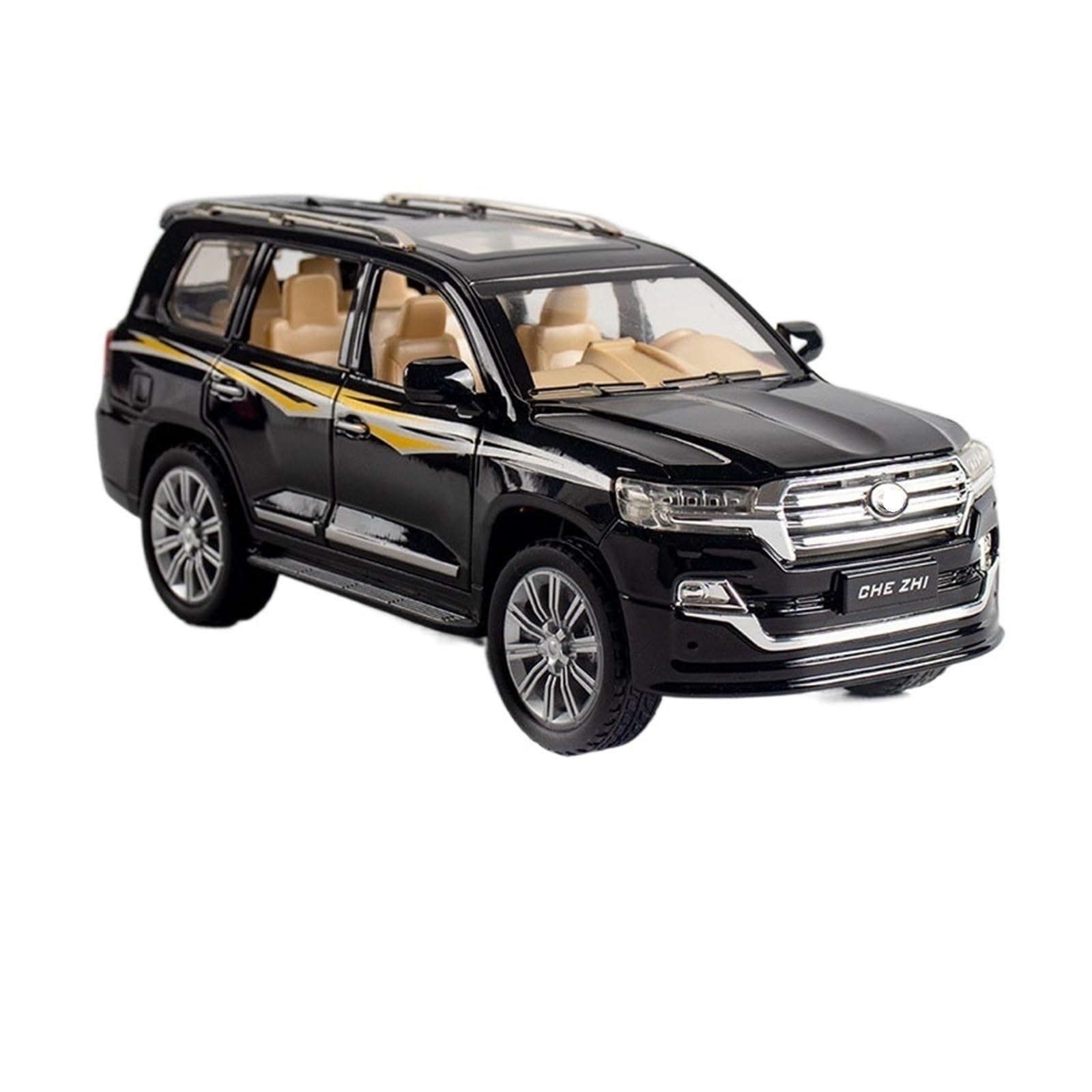 1:24 dla Land Cruiser SUV, model ze stopu, samochody odlewane, ulubione zabawki prezentowe(czarny A, z pudełkiem)