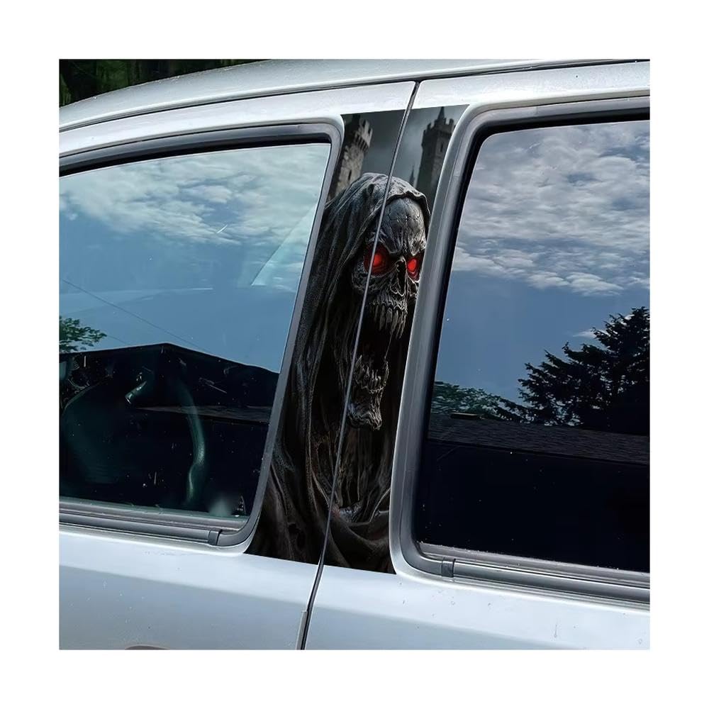 Bertdcx One Color 2Pcs Car Center Pillar Window Film Soul-Devouring Skeleton Glossy Protective Polyethylene Auto Parts