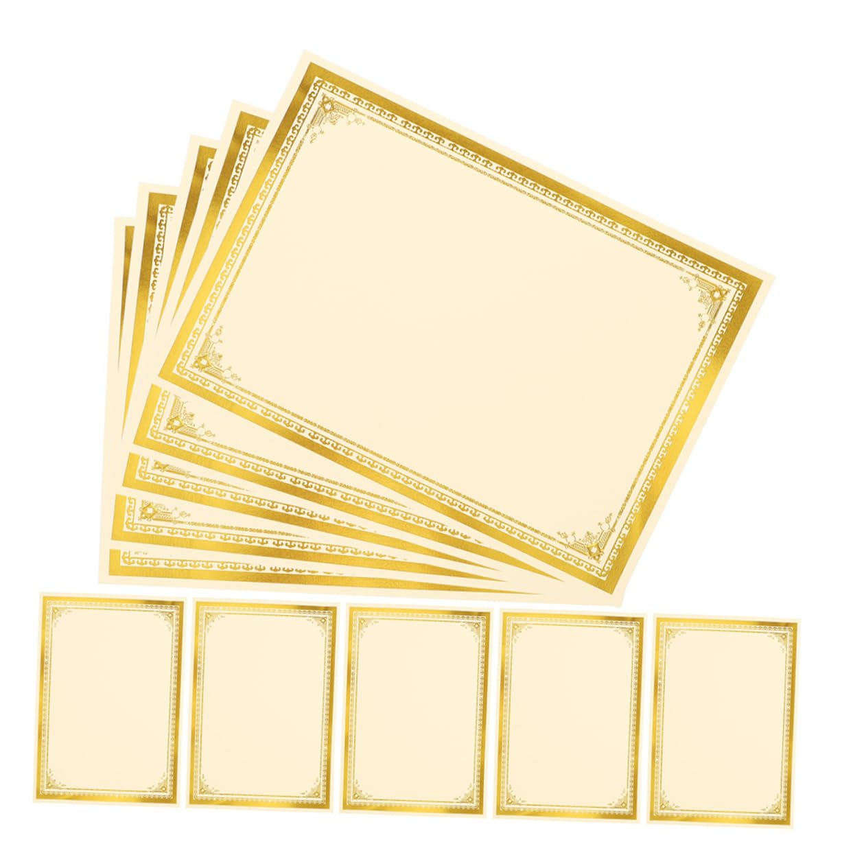 35 Blatt Blanko Zertifikatspapier mit Goldprägung Papier für Urkunden Glatte Oberfläche Elegantes Design für Mitarbeiteranerkennung und Klassenpreise