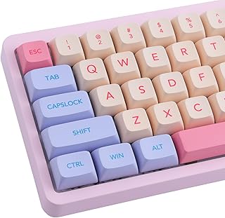 Hyekit PBT Keycaps 132 Keys Marshmallow Keycaps Dye-Sublimation Cute Keycaps XDA Profile Custom Keycaps for Cherry Gateron MX Switches Mechanical Keyboards